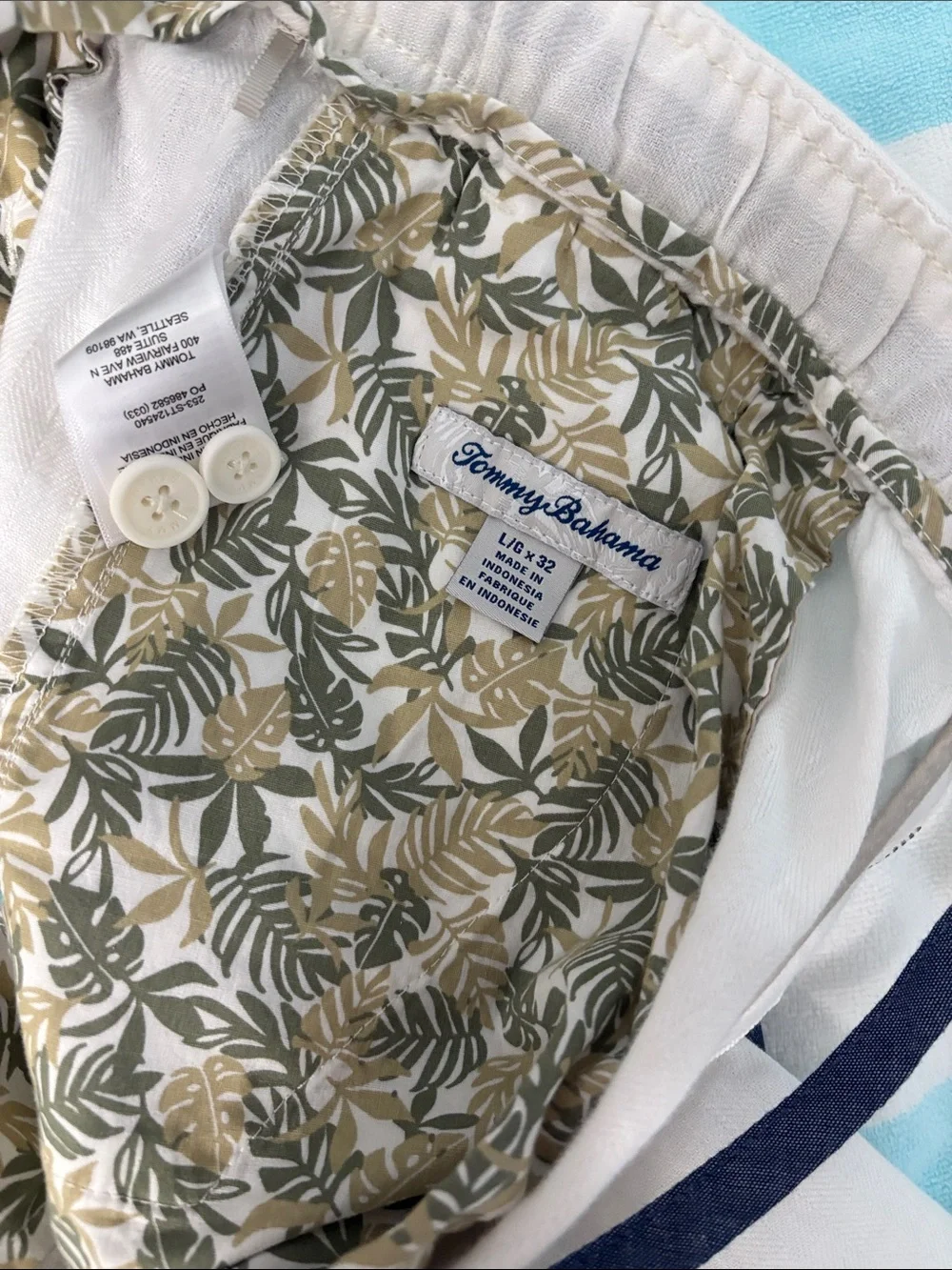 Tommy Bahama White Linen-Blend Beach Coast Classic Fit Pants